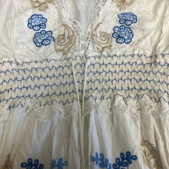 Farm Rio Romantic Richelieu Off-White Maxi Dress XL - Picture 5 of 8